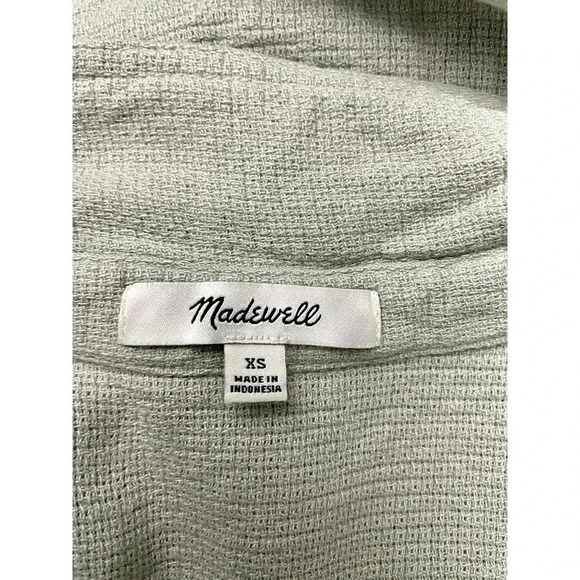 Madewell Soft Green Blouse Top XS Linen Blend Women's - Picture 3 of 9